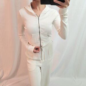 Women's Cream Hoodie Jumpsuit